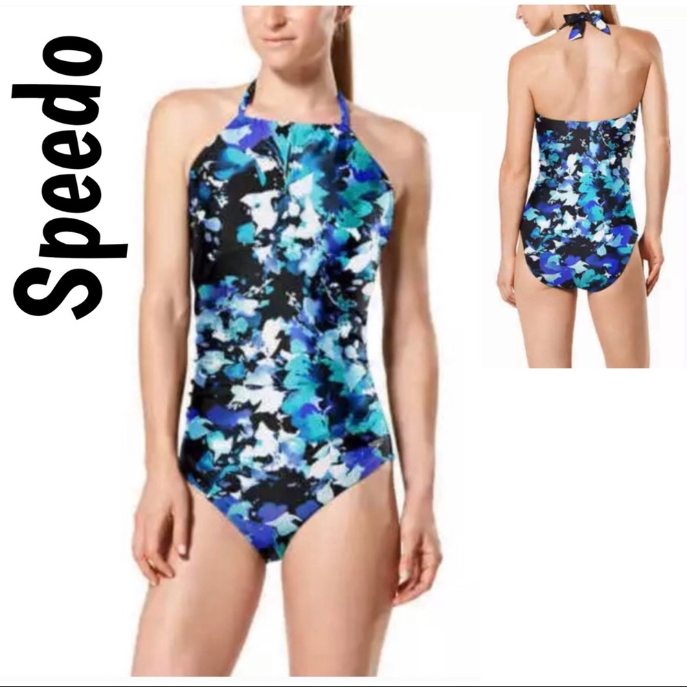 NWT Speedo High Neck One Piece Swimsuit